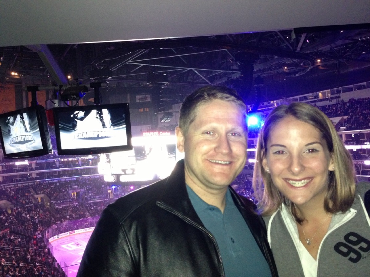 Kyle and Kate at an LA Kings game — their first photo together