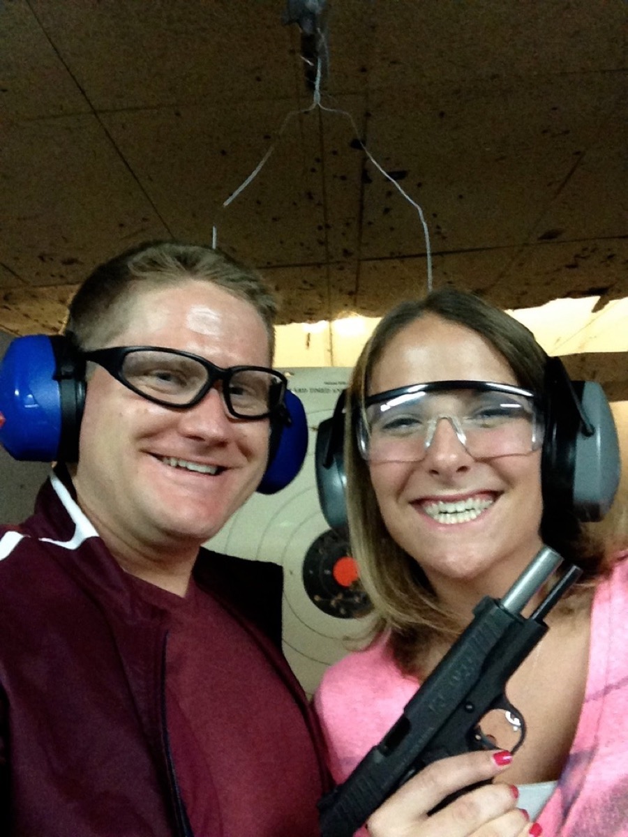 Kyle and Kate at a shooting range