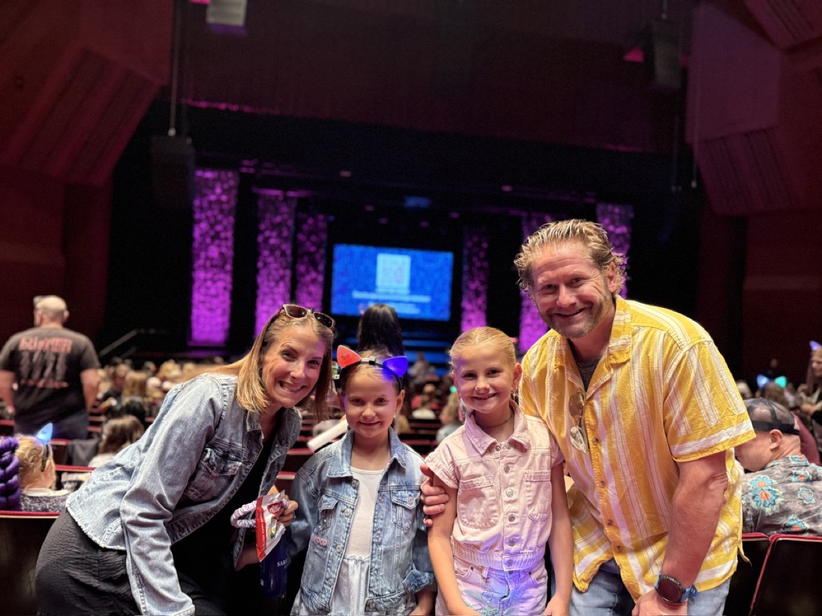 The Matthies family at a K-pop concert for Makena's 9th birthday